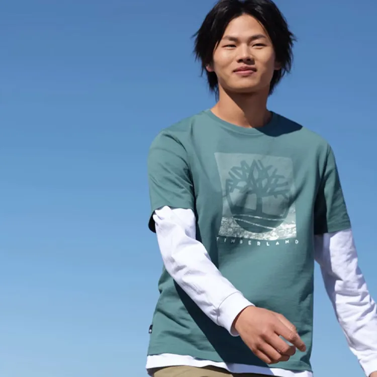 Timberland T Shirts Men Turquoise-1