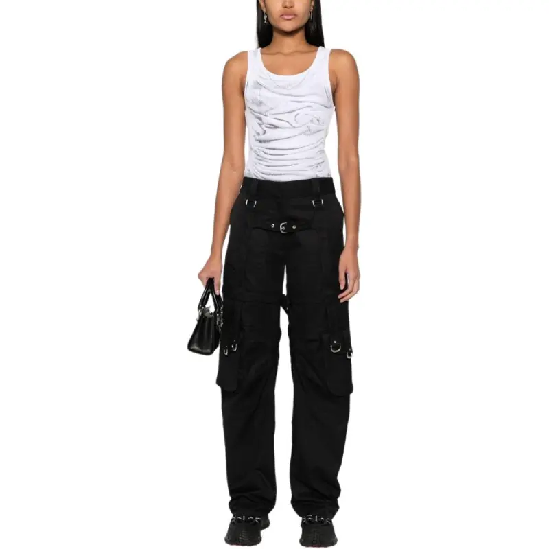 OFF WHITE Buckle Detailed Straight Leg Trousers-2