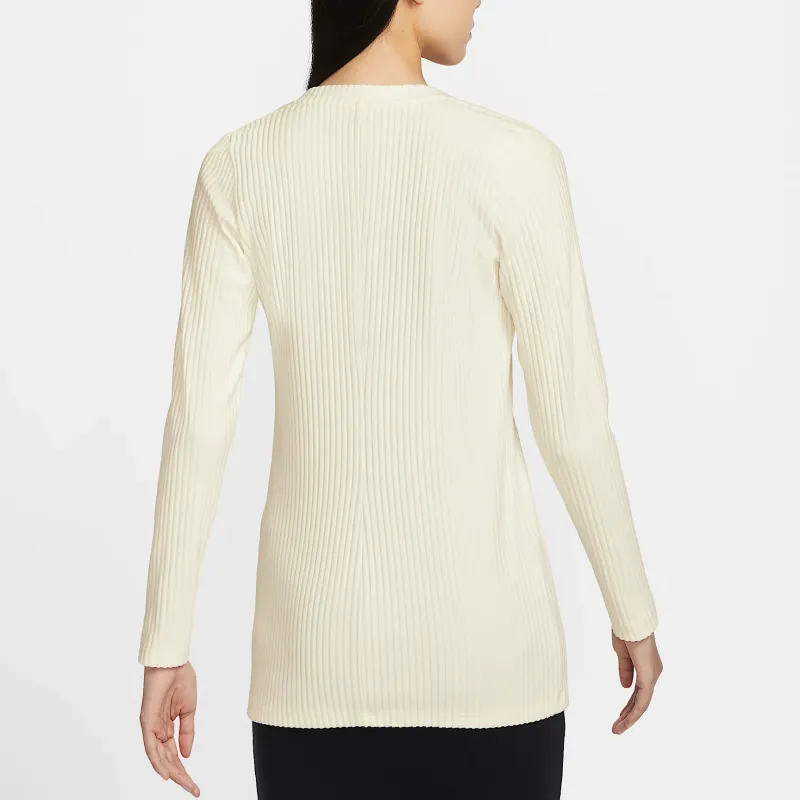 Nike SS25 AS W NSW NK CHLL KNT RIB CARDI Knitwear Women's White-3