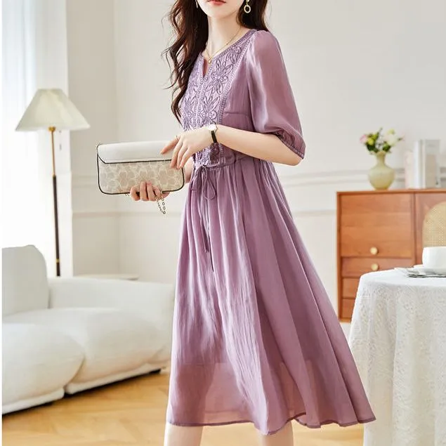 Still Quiet Short Sleeved Dress Women's-4