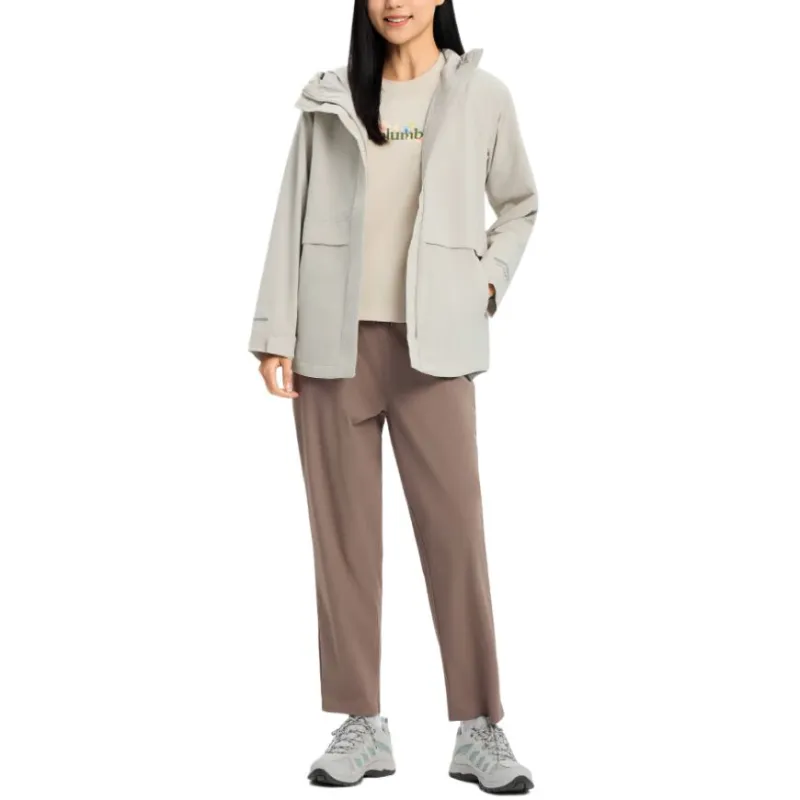 Columbia City Outdoor Collection Water-Resistant Windbreaker Jacket Women's White-2