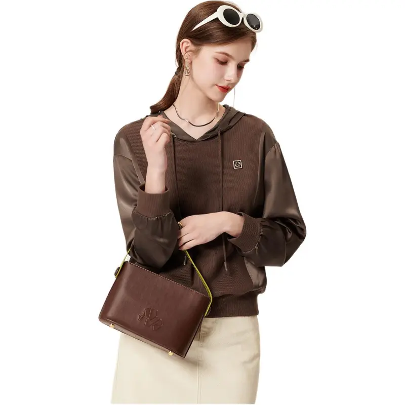 FENHONGMALI Sweatshirt Women's Coffee-2