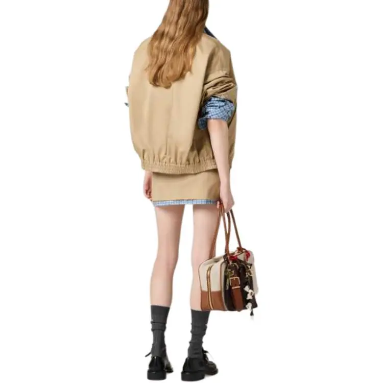 MIU MIU Logo embroidered Bomber Jacket-3