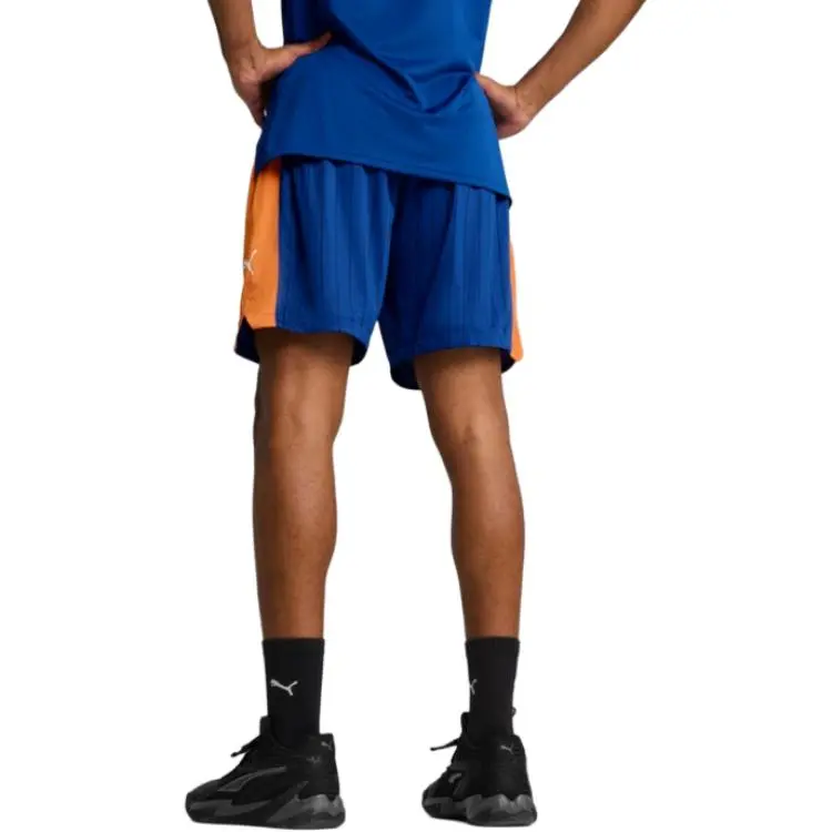 PUMA Basketball Shorts Men's Blue Orange 02-3
