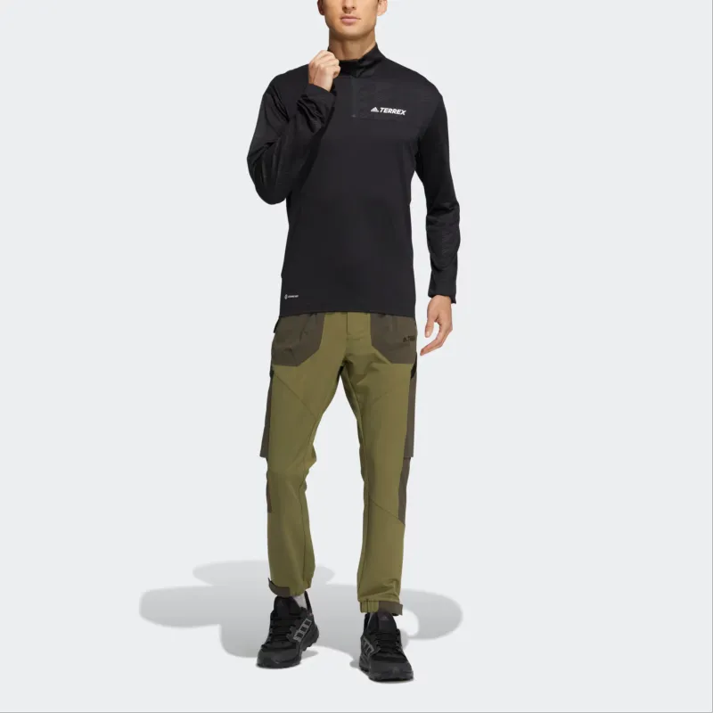Adidas Knitted Sports Pants Men's Brown Green-4