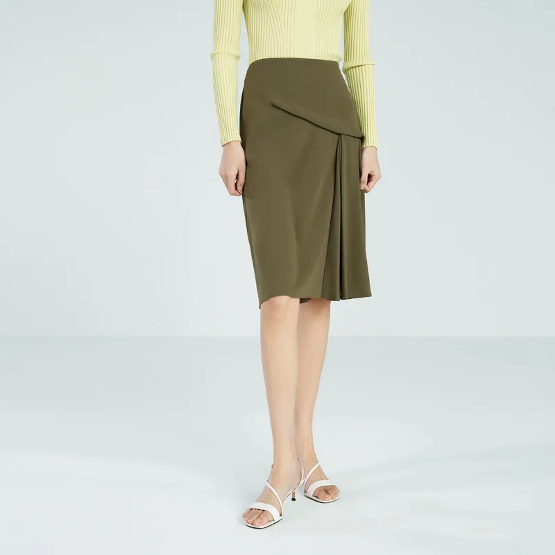 OVV Casual Long Skirts Women's Green Gray-3
