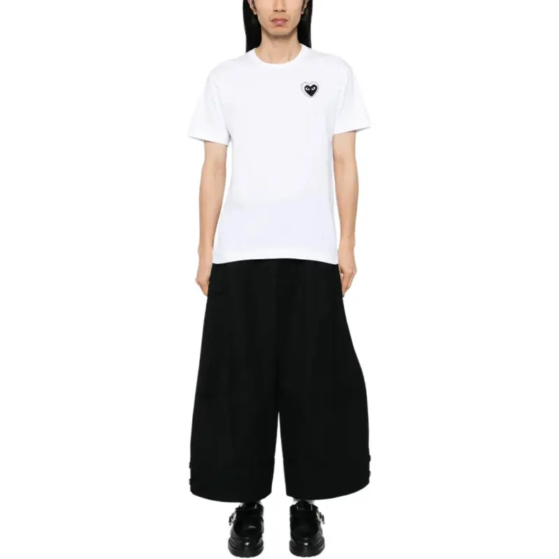 CDG Play T Shirts Unisex White-2