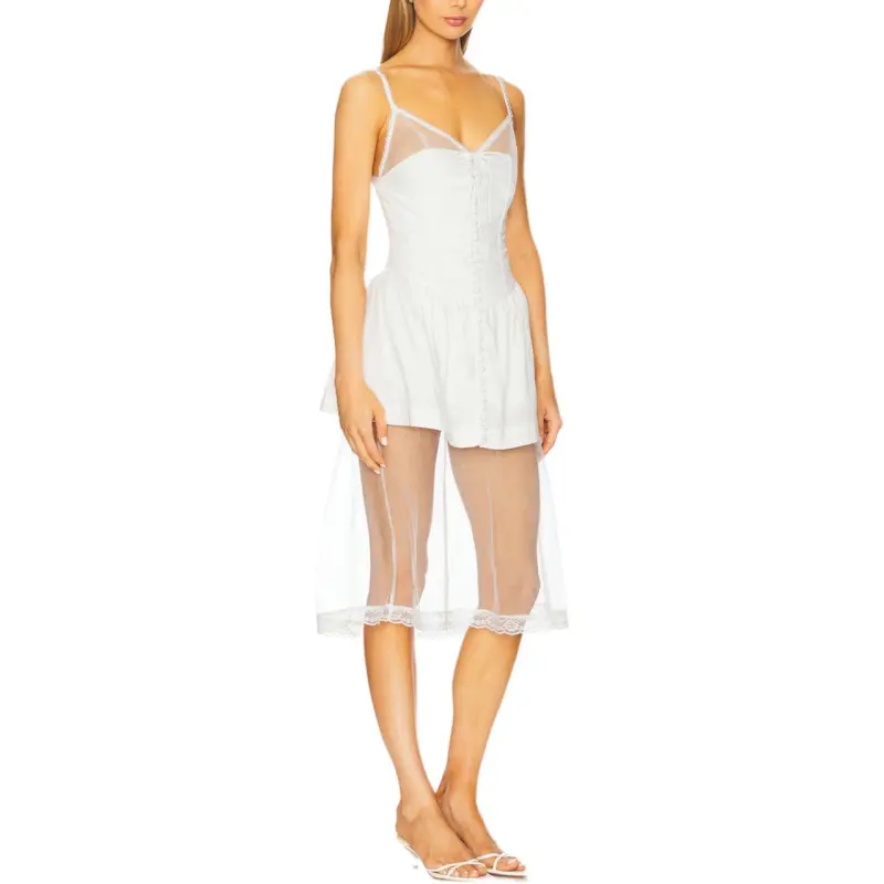FOR LOVE & LEMONS Slip Dress Women's White-2