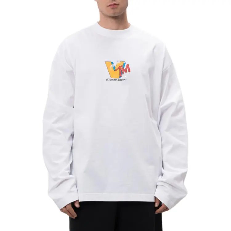 Vetements Logo Print Long Sleeve T Shirt-3