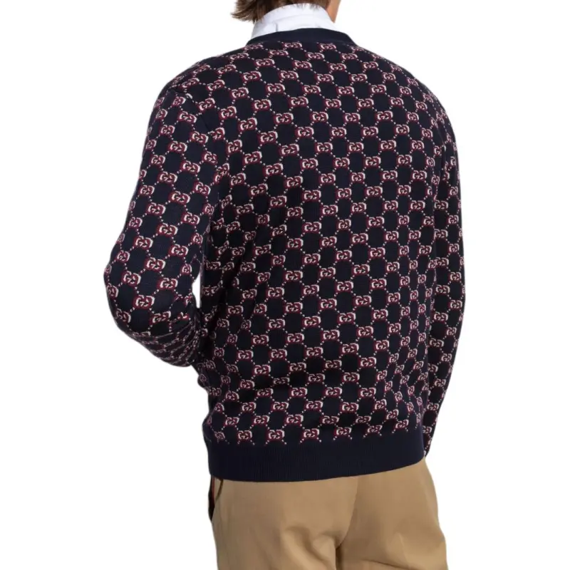 GUCCI Monogrammed Button Up Cardigan-3