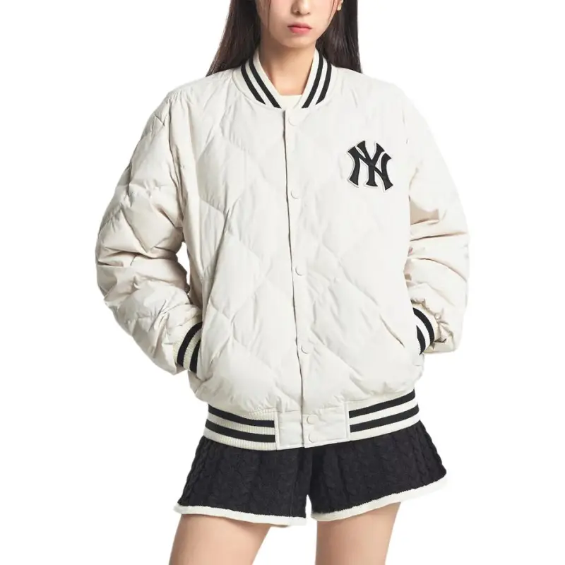MLB New York Yankees Baseball Jacket Unisex Ecru-2