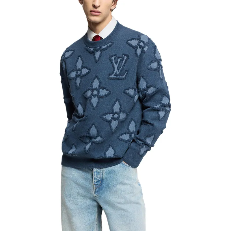 LOUIS VUITTON Textured Cotton Crewneck-5