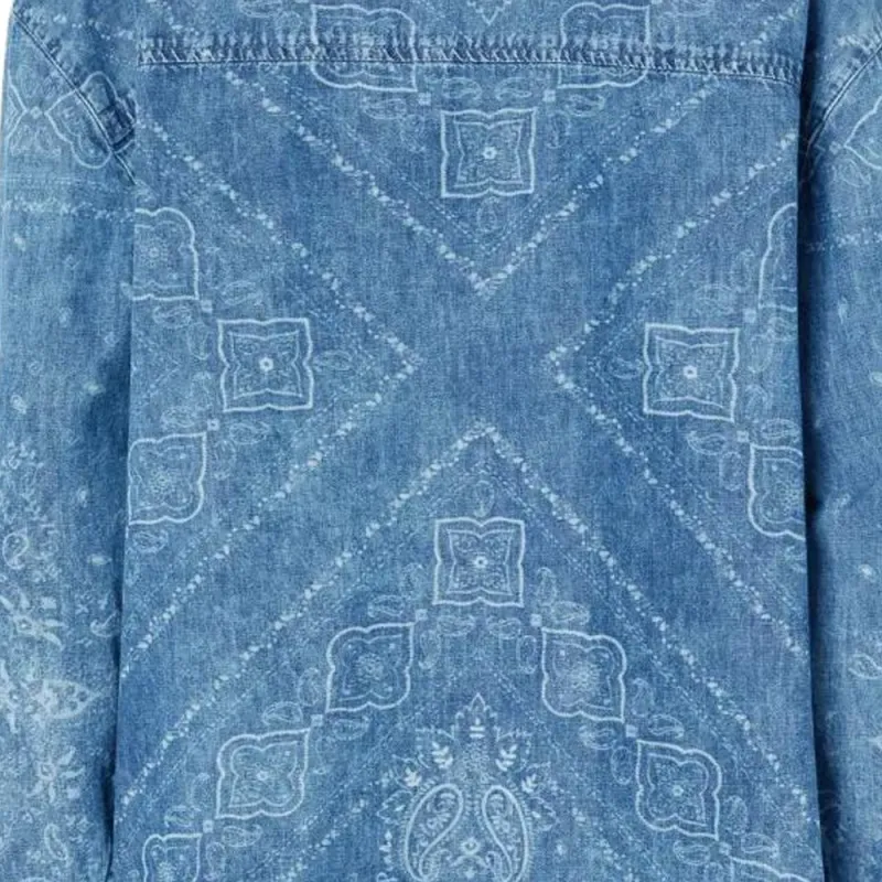 PINKO Bandana print Denim Blouse-2