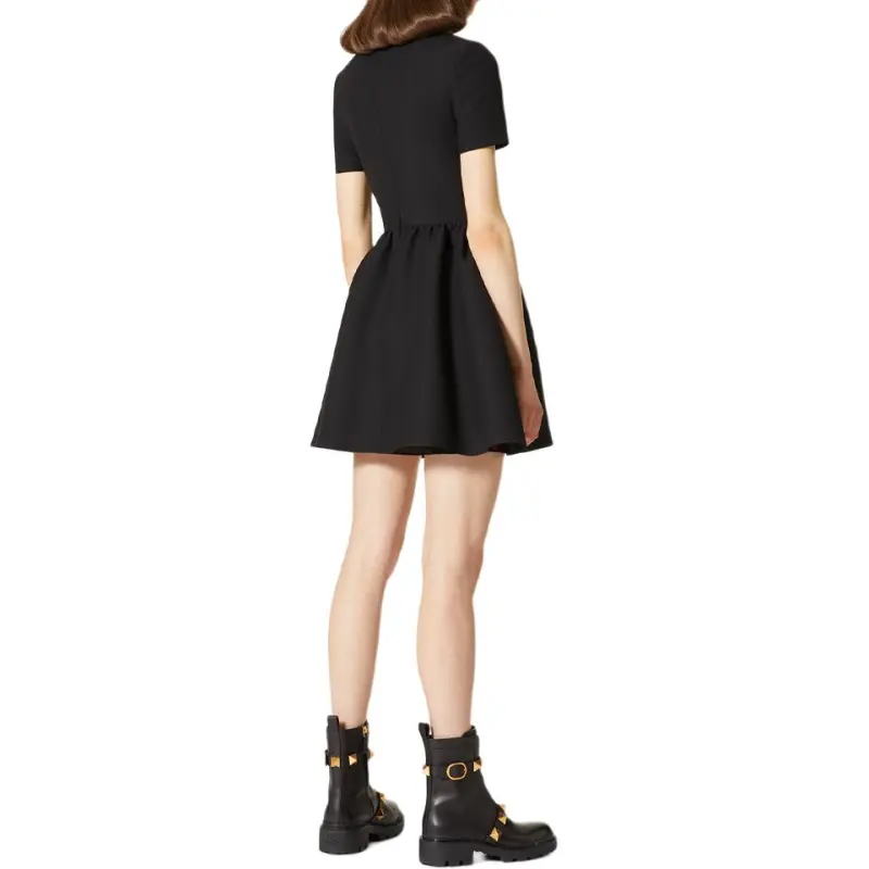 Valentino Short Sleeved Dresses Women's Black-4