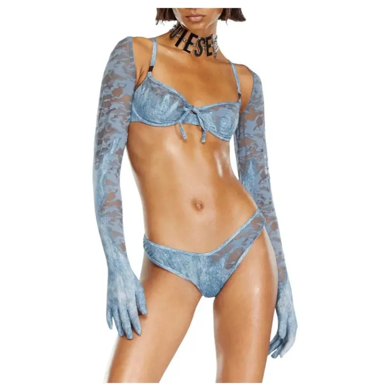 DIESEL Polyamide Gloves Women's Blue-1