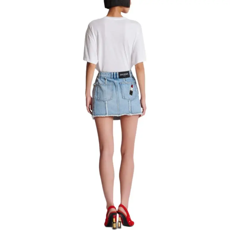 BALMAIN Denim Mini Skirt-2