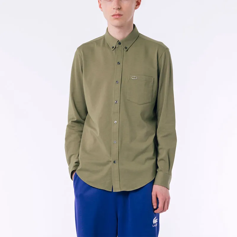 LACOSTE Shirt Men's Olive Green-2