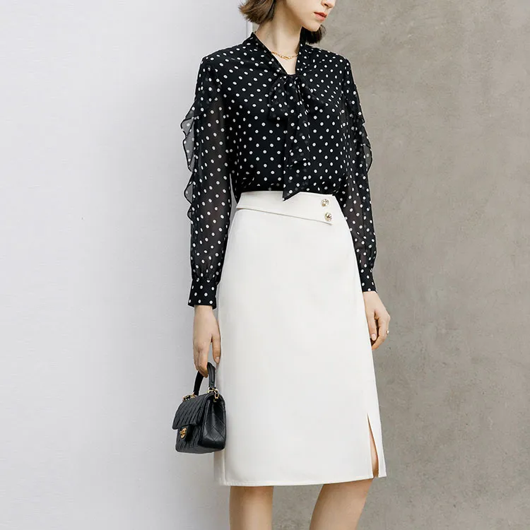 Yan Domain Shirt Women's Black Polka Dot-3