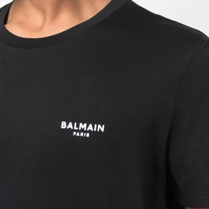 BALMAIN Logo Printed Crewneck T Shirt-4