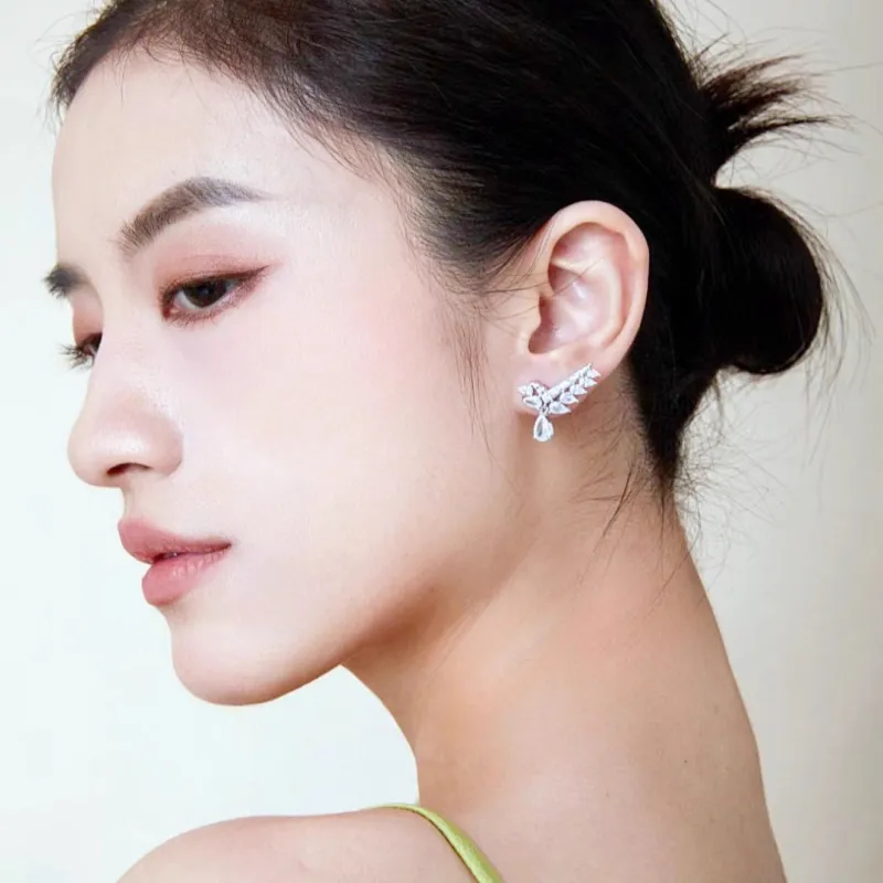 Drejew Zircon Stud Earrings Women's-1
