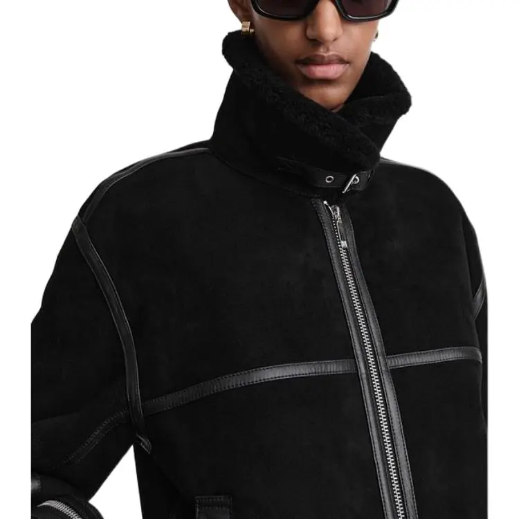 TOTEME Shearling Suede Jacket-4