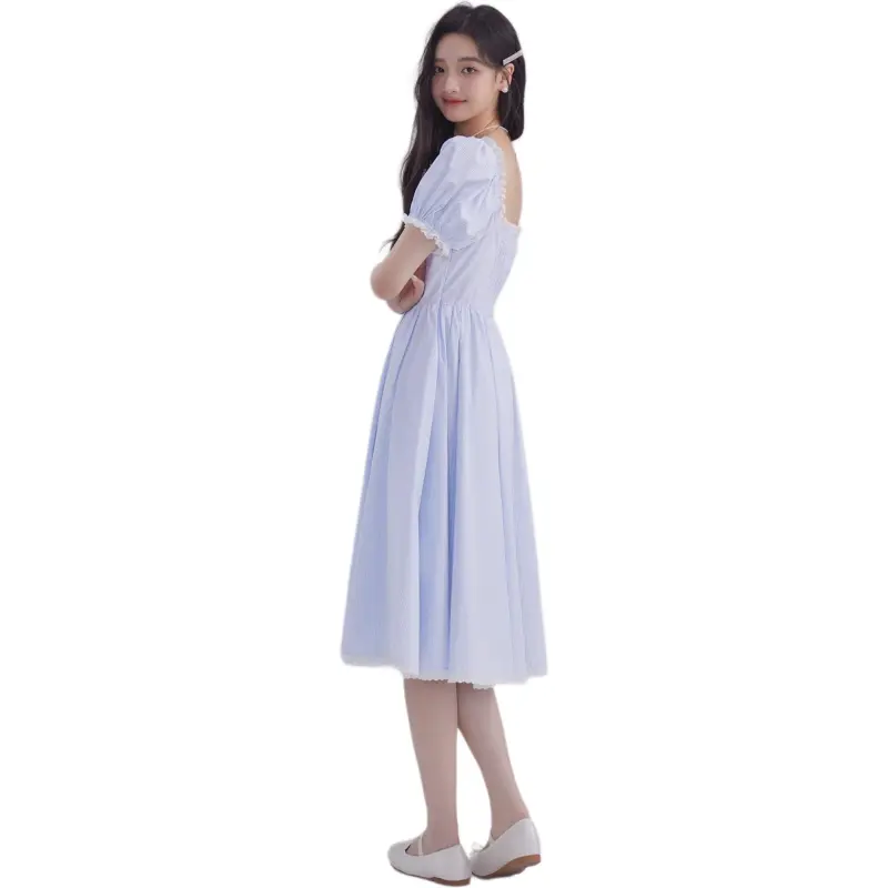 DEAR DEER PUFF Short-Sleeved Dresses Women's Stripes-3