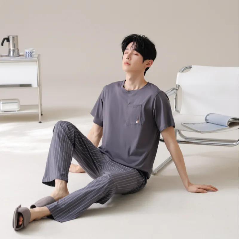 HUADAOJI Men Pajama Sets-2