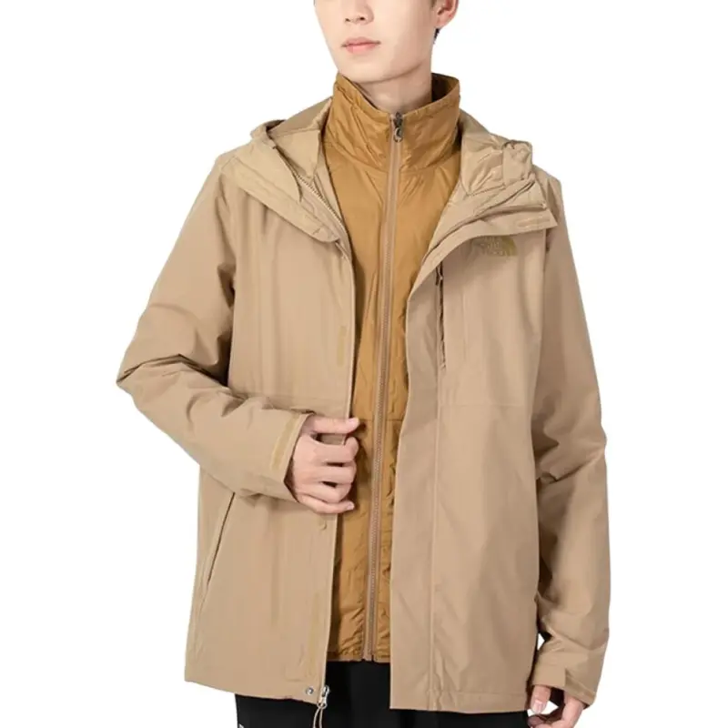 THE NORTH FACE Outdoor Hiking Water Resistant Windproof Warm Water Repellent Windbreaker Jacket Men's Khaki-2