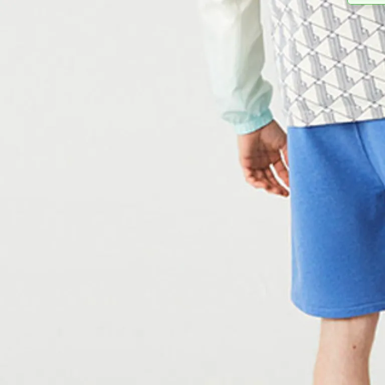 LACOSTE Printed Cotton '' Track Shorts-4