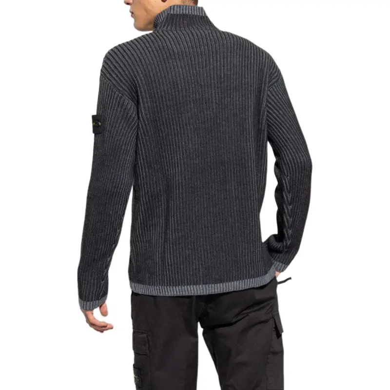 STONE ISLAND Logo Patch High Neck Knitted Jumper-4