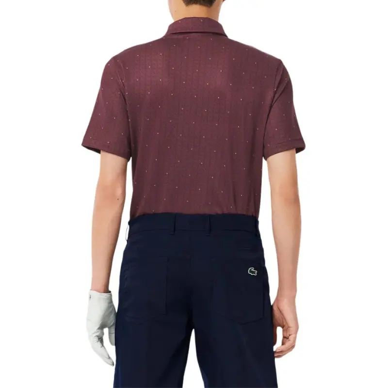LACOSTE Polo Shirt Men's Bordeaux Red/Marine Blue-2