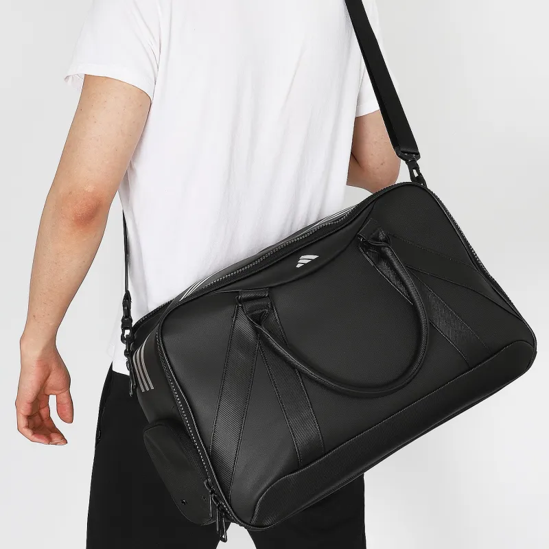 Adidas Polyurethane Faux Leather Shoulder Bag, Crossbody Bag, Handbag Regular Men's Black-4