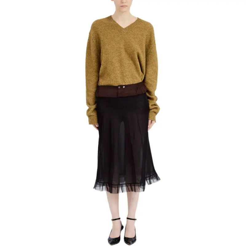 Maison Margiela Midi Skirt Black/Brown-2