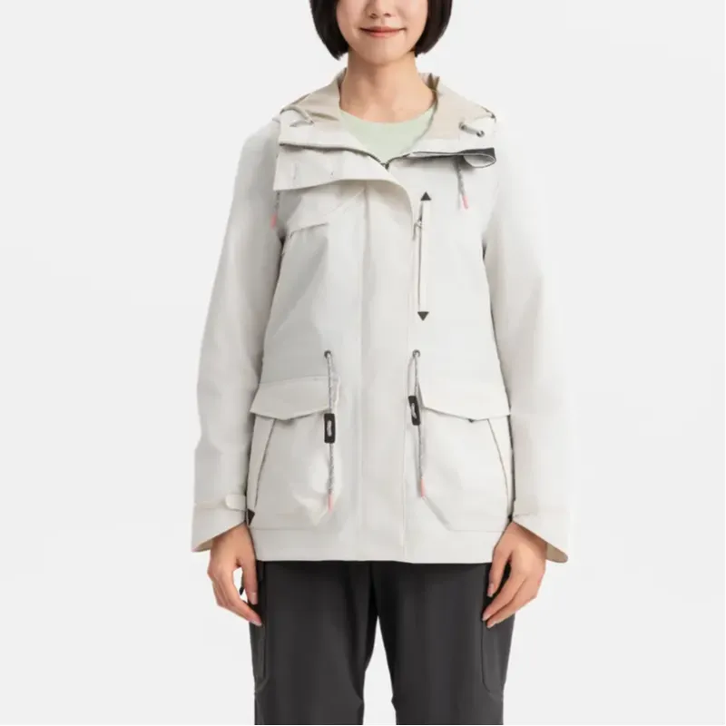 DECATHLON Hiking, Urban Living, Travel, Commuting, Ice Climbing, And Rock Climbing Jacket Women's Pearl Beige-4