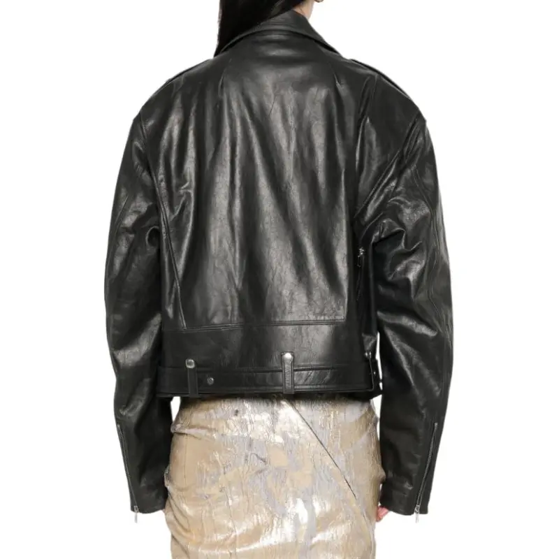RICK OWENS Cropped Jumbo Bauhaus Stooges Jacket Black-4