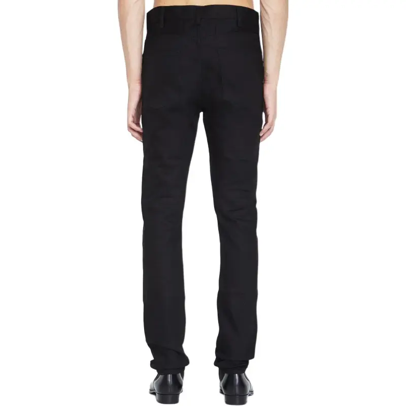 CELINE Low Rise Skinny Jeans Vintage Pure Black Denim-2
