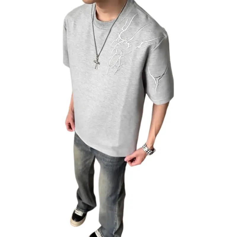 DUATOGE T Shirts Men Gray -4