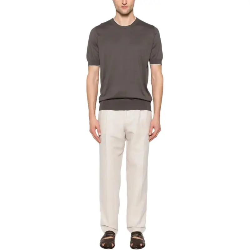 Brunello Cucinelli Drawstring Tapered Leg Trousers-1