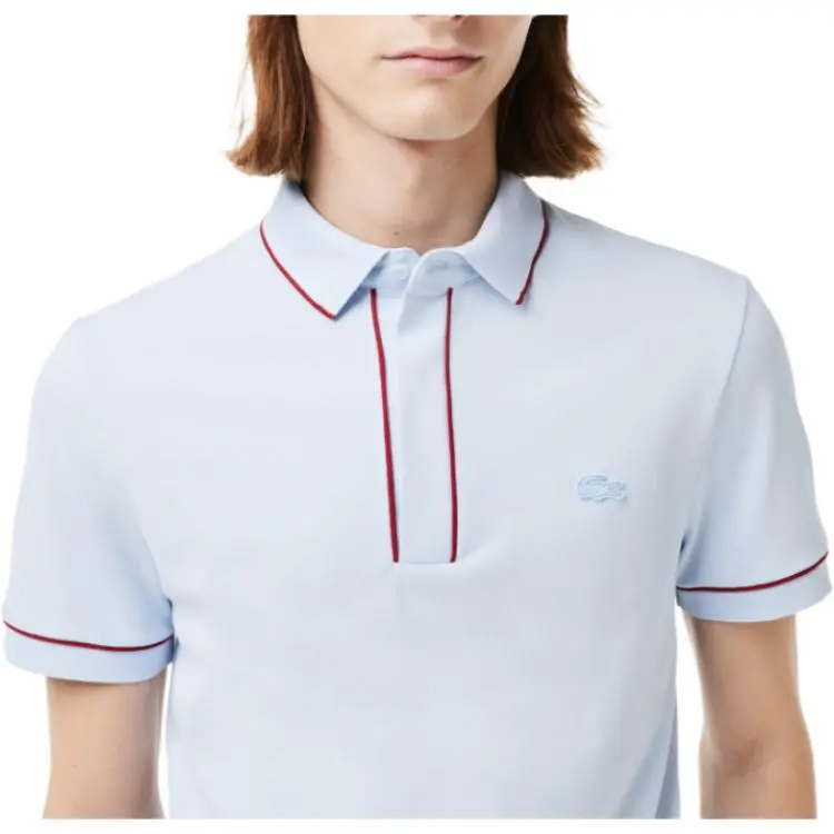 LACOSTE Logo embroidered Contrast trim Polo Shirt-4