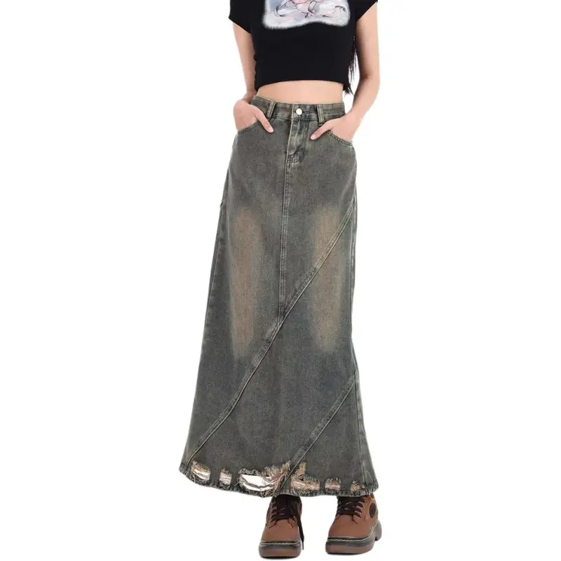 Concubine Zhu Denim Long Skirt Women's-1