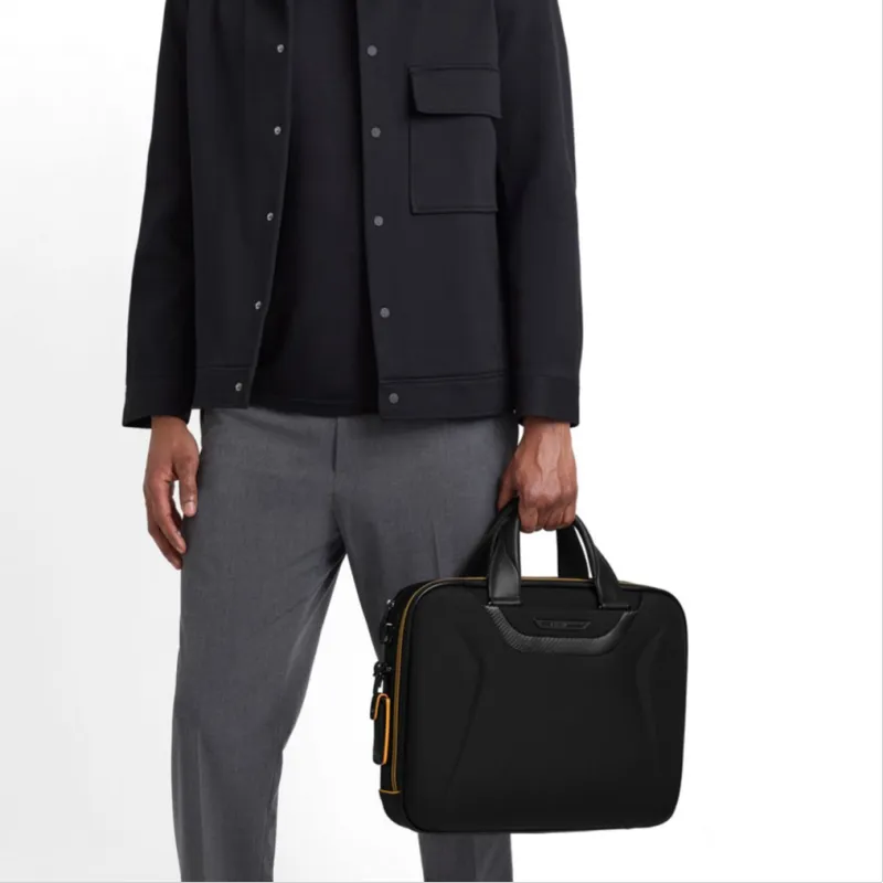 TUMI Fabric Laptop Bag Handbag Briefcase Men's Black-4