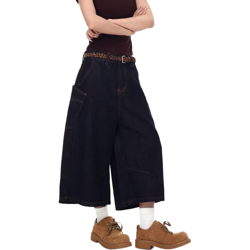 VINMUK Denim Shorts Unisex Black-7