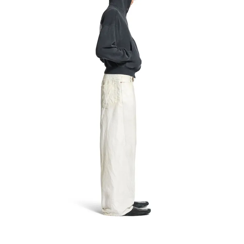 Balenciaga Casual Pants Loose Fit Men's White-3
