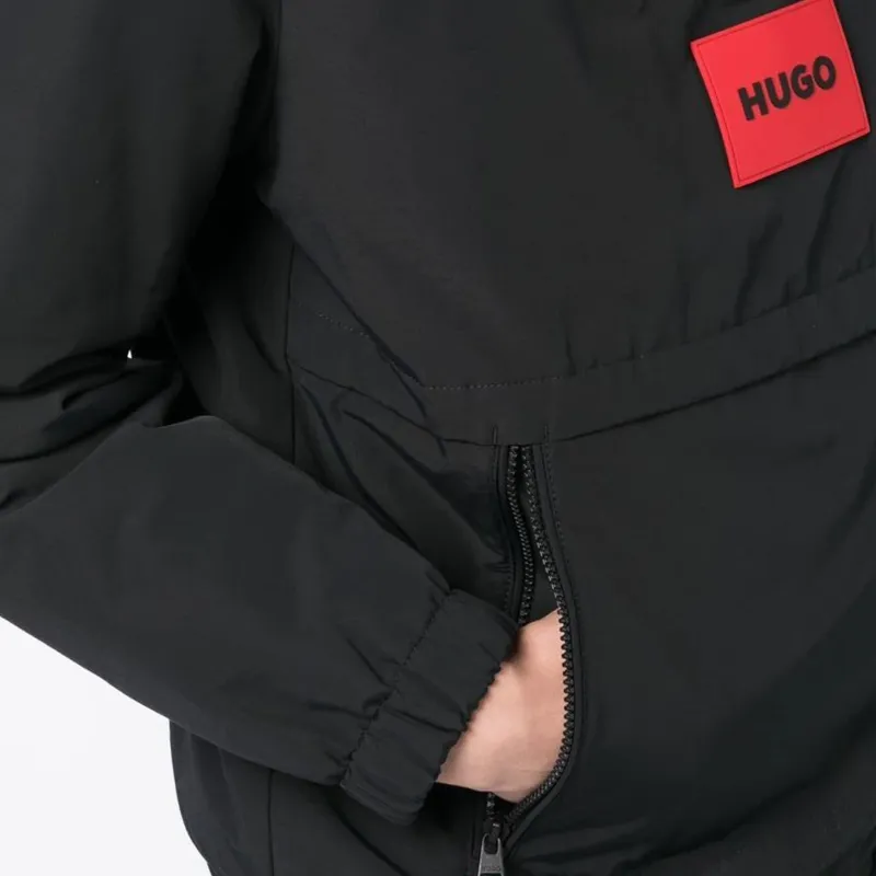 HUGO BOSS Logo Patch Hooded Jacket-5