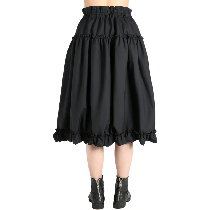 Comme Des Garcons Black Vintage Lace Trim Skirt Black-4