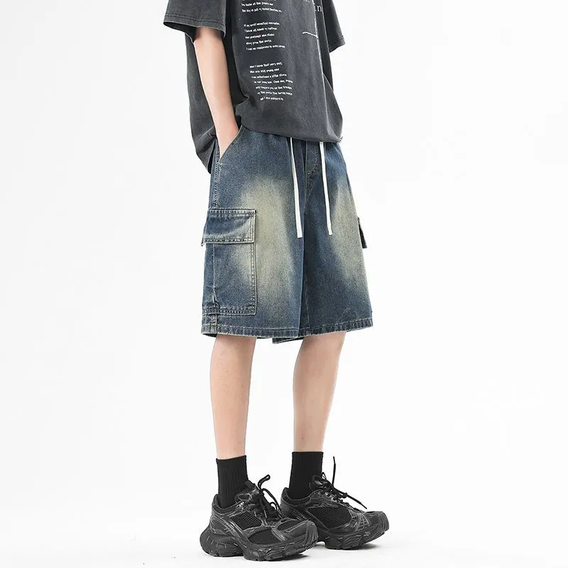 BEAR UNION Denim Shorts Unisex Dark Blue-1