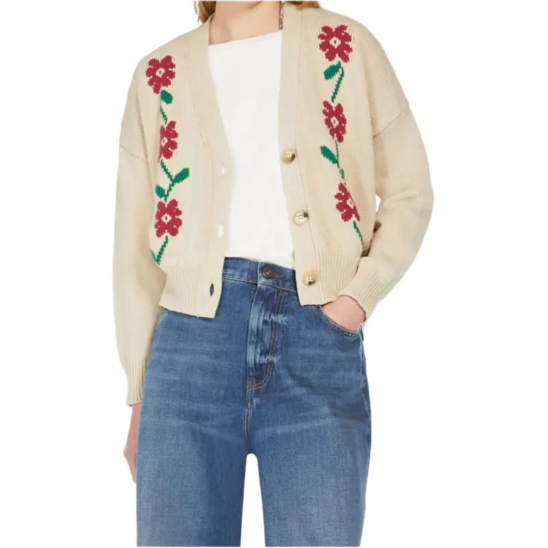 WEEKEND MaxMara Floral Patterned V Neck Cardigan-2