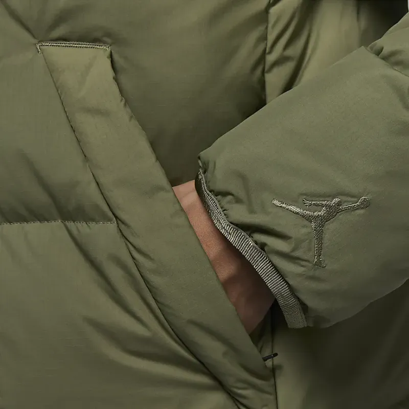 Jordan Flight Down Jacket Men's Medium Olive Green-6