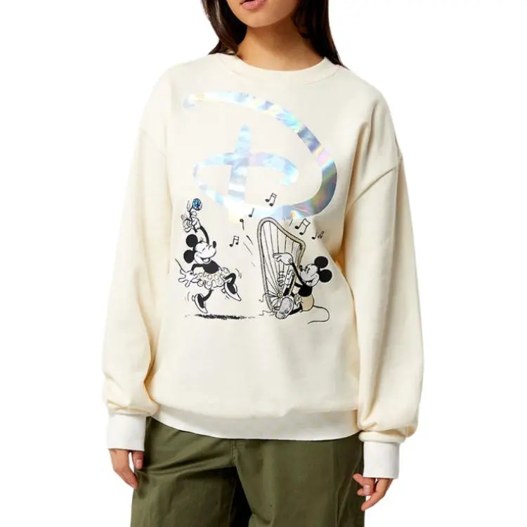 Vans x Disney Swan Song Oversized Long Sleeve Crew Sweatshirt Women's White-4