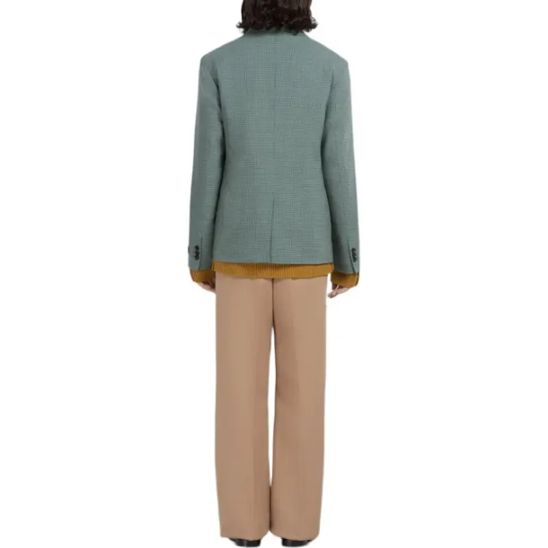 MARNI Grid check Single breasted Blazer-3